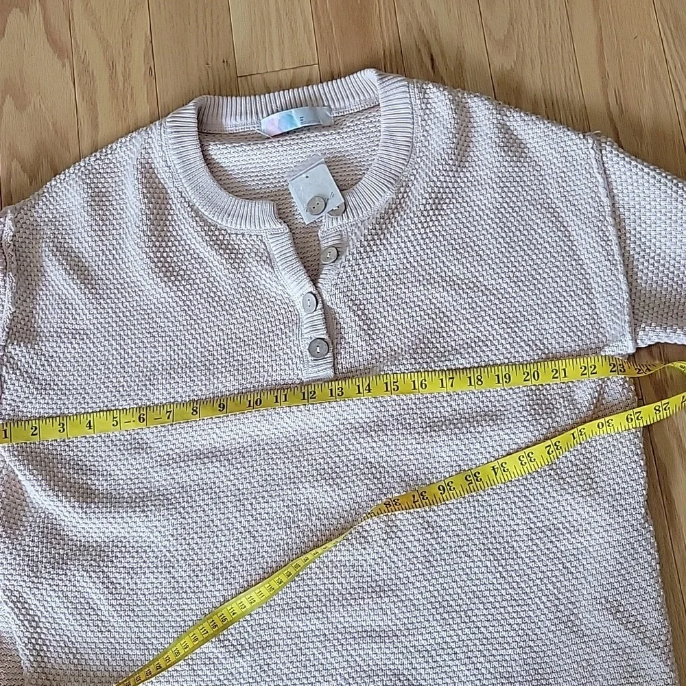 Free People Beach Hailee Waffle Knit Henley Sweater